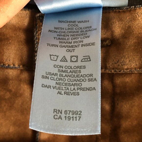 Tan Distressed Velvet Jeans Size 8 - Picture 10 of 11